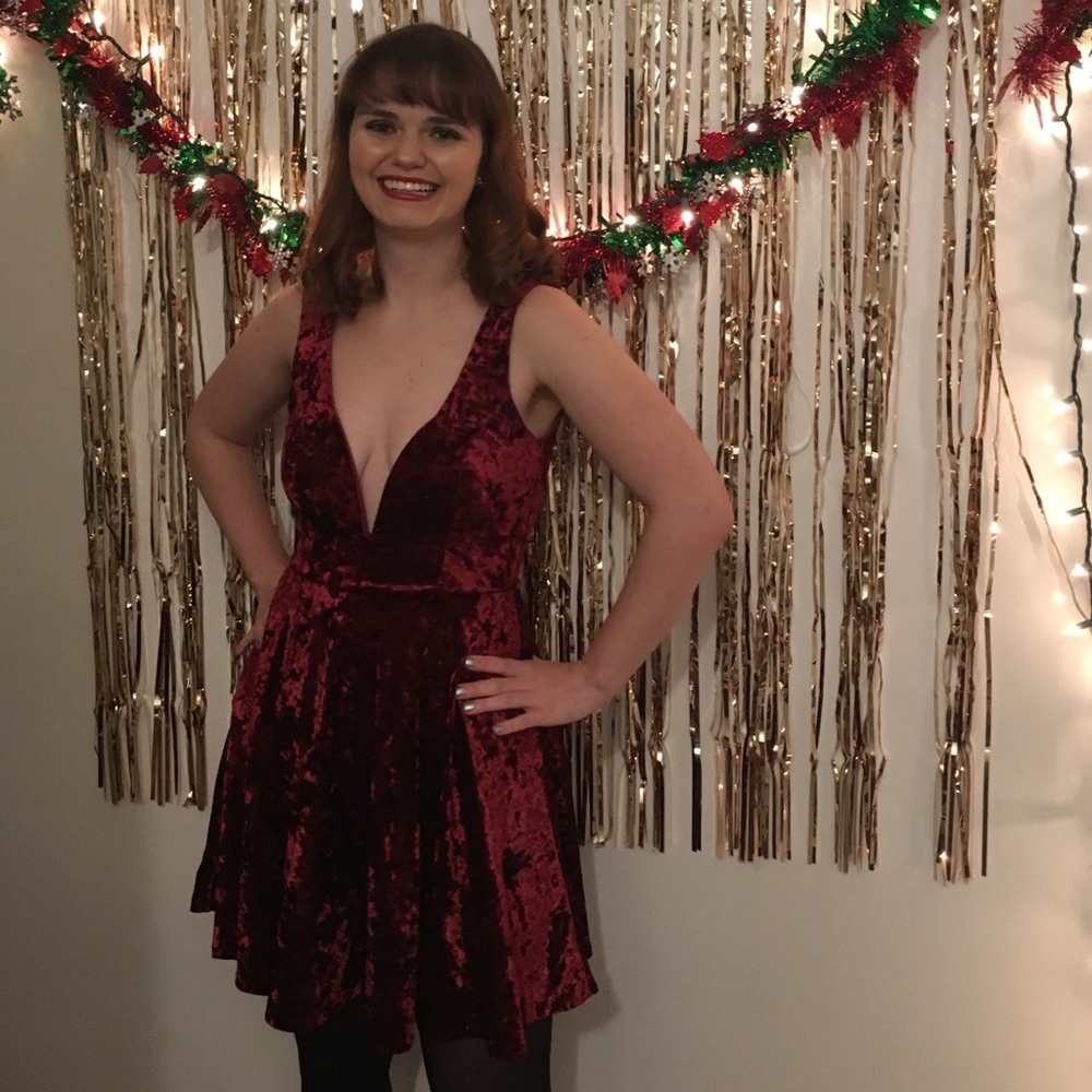 Red velvet dress